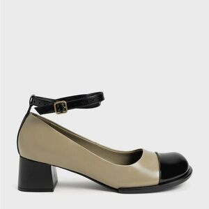 Charles & Keith Tubular Ankle-Strap Pumps - Taupe